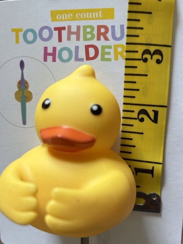 NWT Set Of 2 Bathroom Yellow Rubber Ducky Suction Toothbrush Holder - Picture 2 of 4