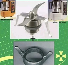 GRUPPO COLTELLI LAME BIMBY TM3300 ADATTABILE DI QUALITA' BIMBY + GHIERA IN ZINCO