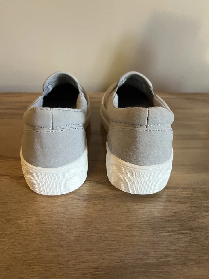 Soda Zapatos Mujer 8 Zapatillas Sin Cordones Gris Imitación Cuero Perforado Informal Comodidad Foto 3 de 4