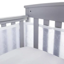 BreathableBaby Breathable Mesh Liner for Full-Size Cribs, Sheer Deluxe 5mm M...