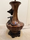 Large Antique Bronze Japanese Bird of Prey Lamp 2 Bulbs Meiji period GORGEOUS! — photo 10