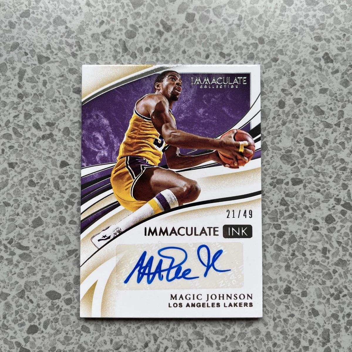 Panini Magic Johnson Basketball Autographed Sports Trading Cards
