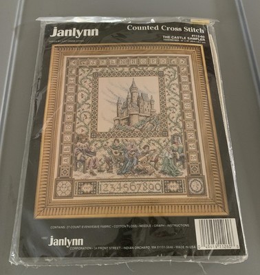 1992 Janlynn Cross Stitch The Castle Kit #112-60 Castle Sampler - Sealed Package