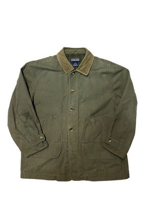 #ad #ad Vintage Lands End Field Jacket Mens Large Green Canvas Chore Button Coat $19.99