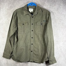 Field  Stream Chamois Flannel Shirt Mens Medium Brown Button Down Long Sleeve