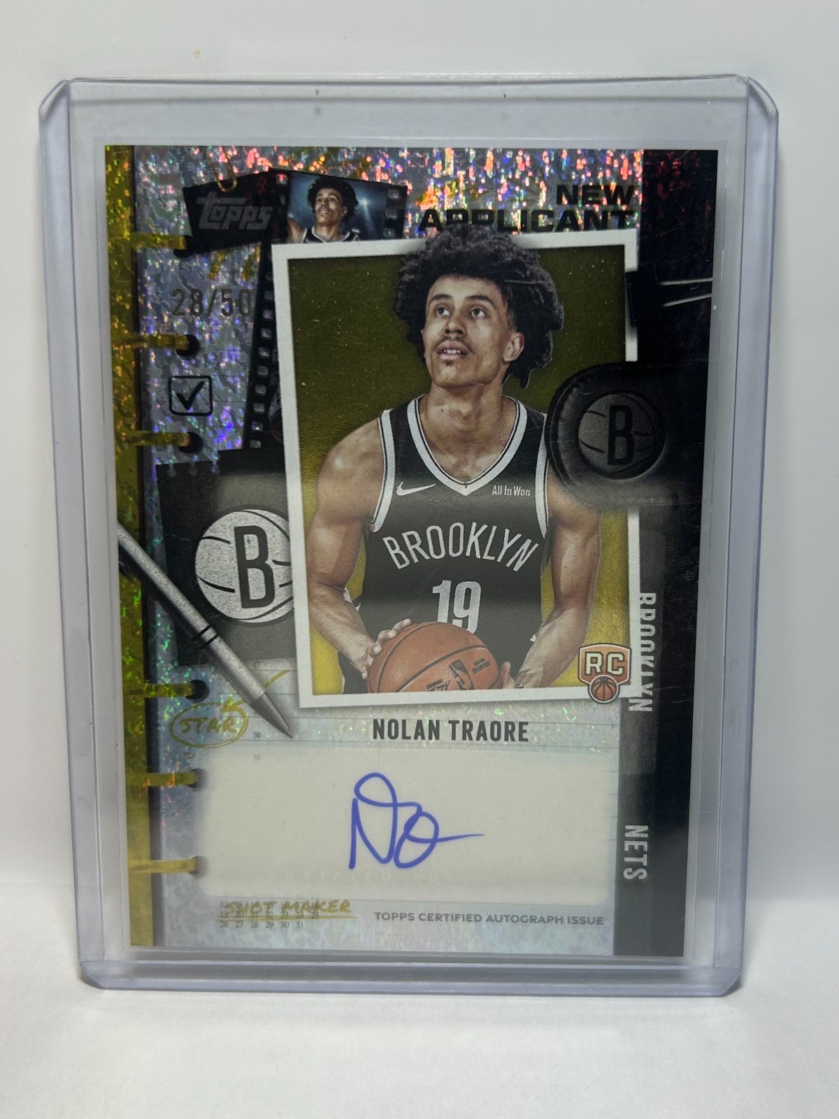 2025-26 Topps NOLAN TRAORE New Applicant Auto GOLD Holo Foil /50 Nets #NA-NT