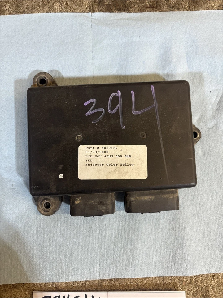 2008 Polaris RMK 800 computer ECU 4012139 yellow injector 394 - Image 3 of 4