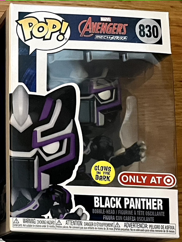Funko Pop! Marvel Avengers Mech Strike Black Panther #830 Target Exclusive Glows