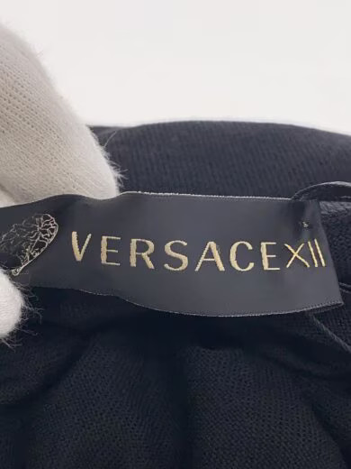 VERSACE Stud and Crystal Turtleneck Sweater (Lightweight) Size 40 Wool Black A65 thumbnail 3
