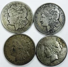 *MIXED DATE MORGAN & PEACE DOLLAR LOT* *4 TOTAL COINS* NR #G4345