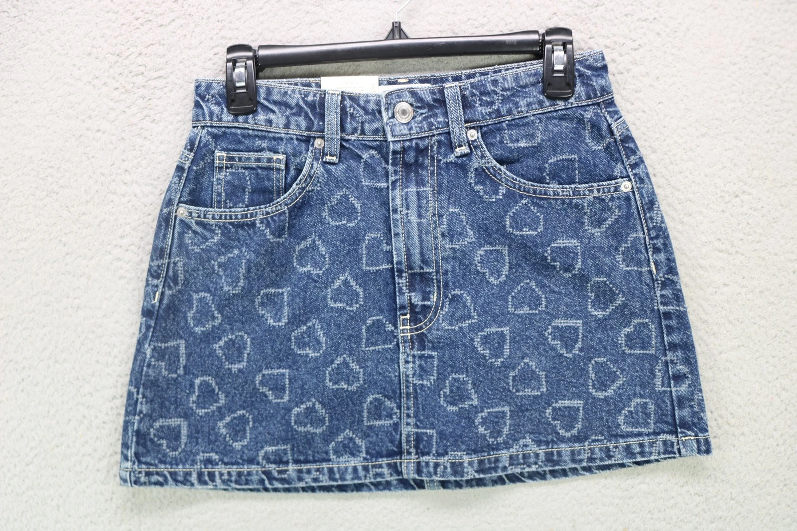 Cotton-On Mini Skirt-Size 26-Hearts-NWT-Pockets-BOHO-Hippie