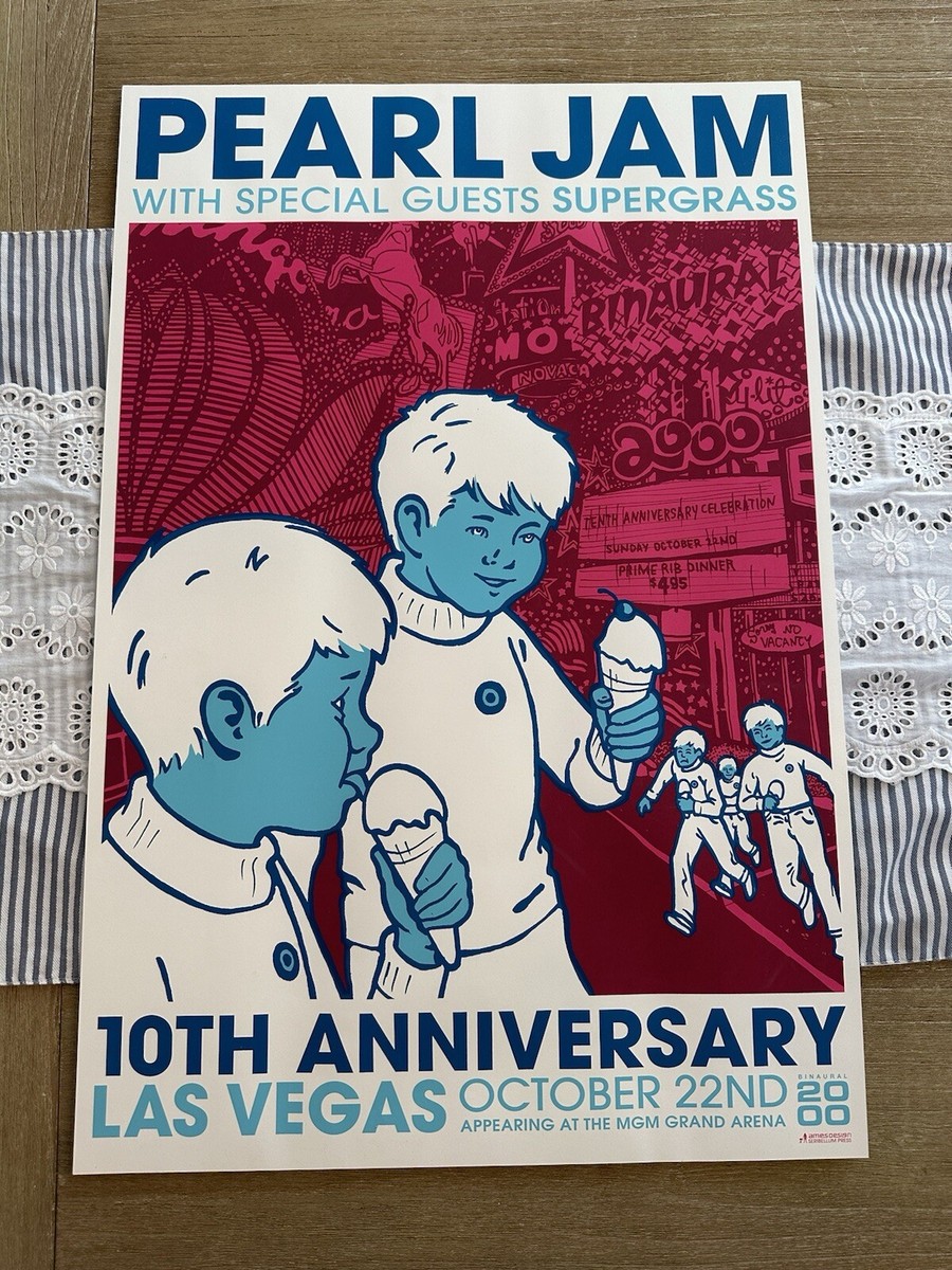 Pearl Jam Las Vegas 10th Anniversary Concert Poster October 2000