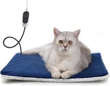 Pet Heating Pad Mat for Cat with 5 Level Timer and Temperature, Removable Cover