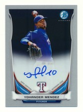 2014 BOWMAN CHROME YOHANDER MENDEZ RC AUTO ROOKIE AUTOGRAPH TEXAS RANGERS QTY
