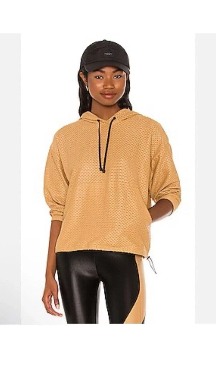 KORAL Friley Netz Hoodie Athletic Hoodie Mesh Pullover In Iced Coffee Sz M