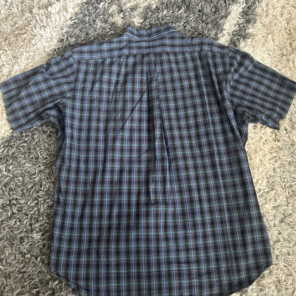 Camisa Ralph Lauren Para Hombre L Cuadros Manga Corta Abotonada Azul/Verde/Rojo Foto 4 de 4