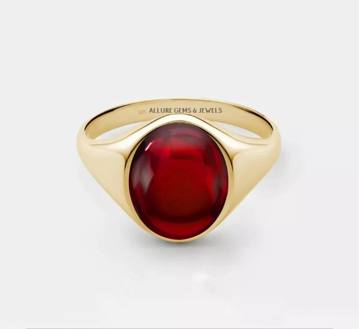 Mens Gold Signet Style Deco Ruby Ring – Boylerpf