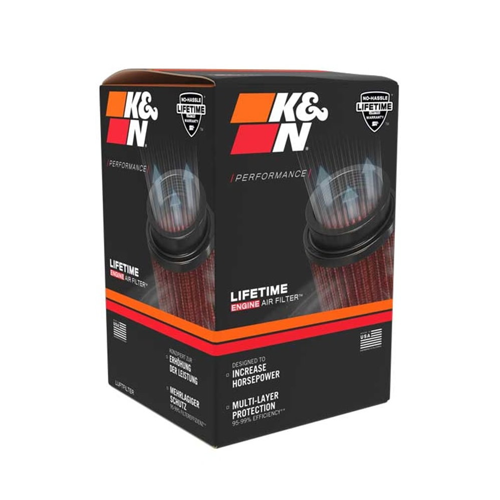 K&N Universal Clamp-On Air Intake Filter: High Performance, Premium, Replacement Air Filter: Flange Diameter: 2.4375 In, Filter Height: 6 In, Flange Length: 0.625 In, Shape: Oval Straight, RE-0960 - View #2