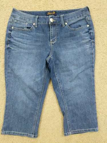 Blue Denim Capri Pants Short Bottoms 