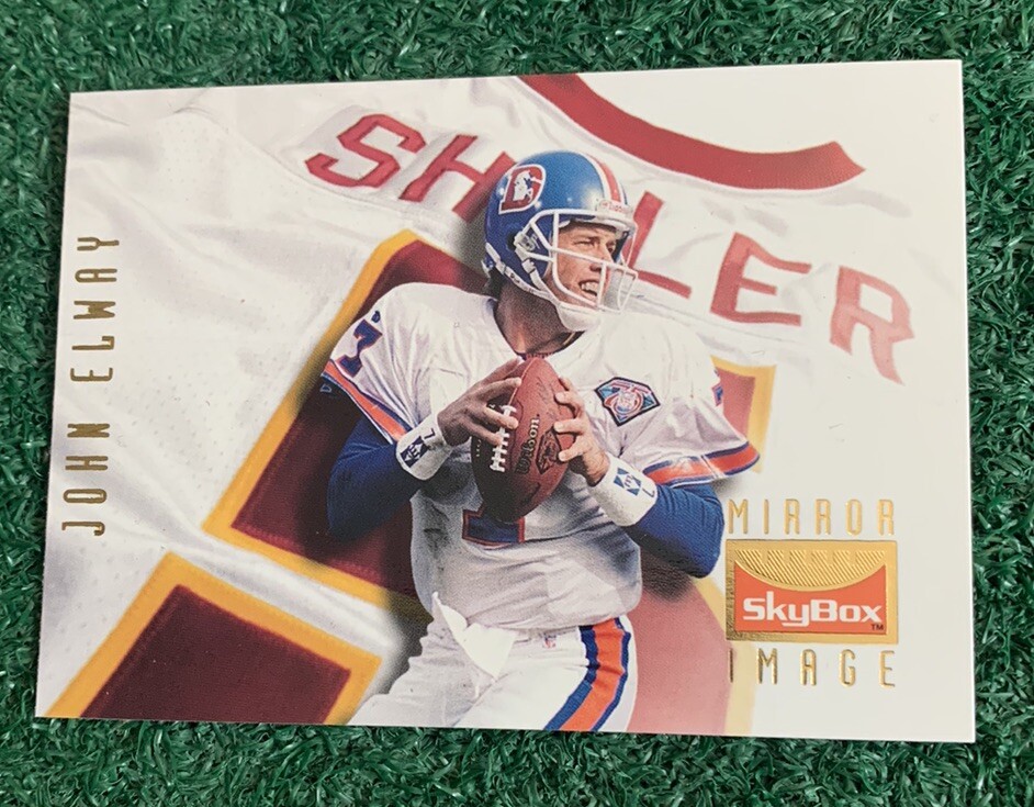 JOHN ELWAY - NFL HOF - 1995 SKYBOX PREMIUM MIRROR IMAGE CARD # 154 - BRONCOS NFL