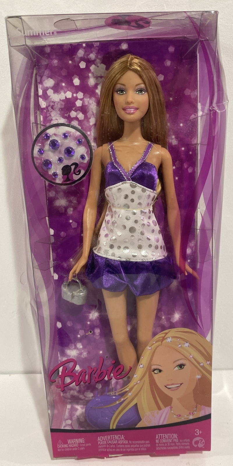 Unopened 2008 Rare Barbie® Summer® Doll M2997 Purple Polka Dots with Hair Gems eBay