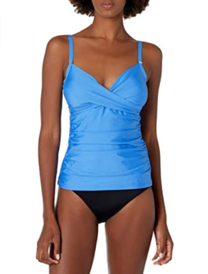 Calvin Klein Tankini Adjustable Straps and Tummy Control Azure Blue M NWT