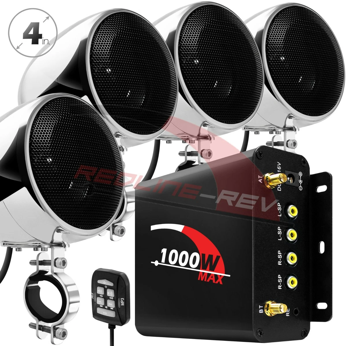 1000W AMP Impermeables Bluetooth Audio Estéreo Altavoces MP3 Sistema Radio