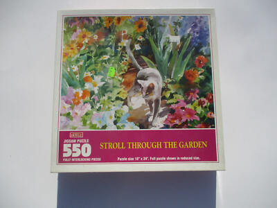 Hoyle 550 Piece Jigsaw Puzzle Stroll Through the Garden 18 x 24 New Sealed
