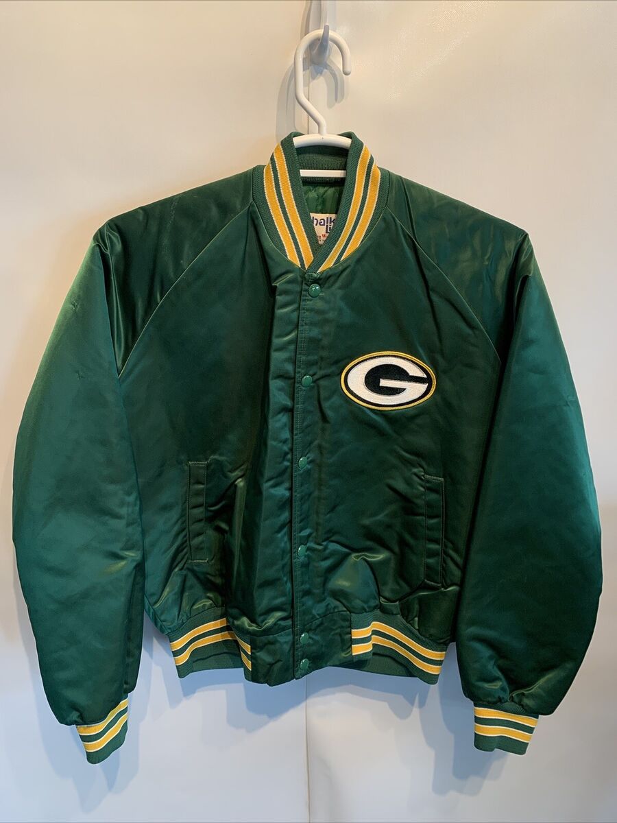 Vtg Green Bay Packers Satin Snap Varsity Jacket Chalk Line Vtg Green Bay Packers Satin Snap Varsity Jacket Chalk Line