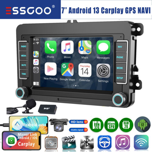 DAB+ Carplay Android 13 radio de coche GPS para VW GOLF 5 6 Touran Passat Tiguan + KAM - Imagen 1 de 16