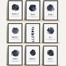 Star Sign Zodiac Wall Prints Star Constellations Astrology Poster Moon