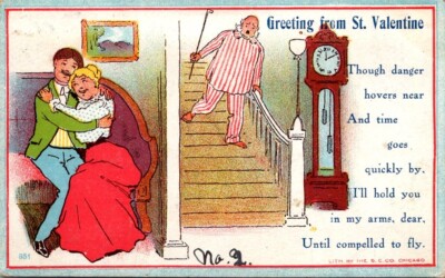 Antique Postcard Greeting St Valentine Hold in My Arms Dear Undivided Back 1908