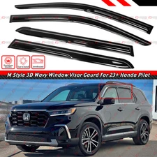 FOR 23-25 HONDA PILOT M STYLE JDM 3D WAVY DOOR WINDOW VISOR RAIN GUARD DEFLECTOR