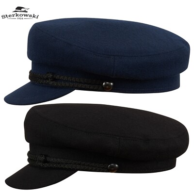 Sterkowski DANUBE MOD 3 Wool Breton Cap Traditional Fisherman Blue / Black