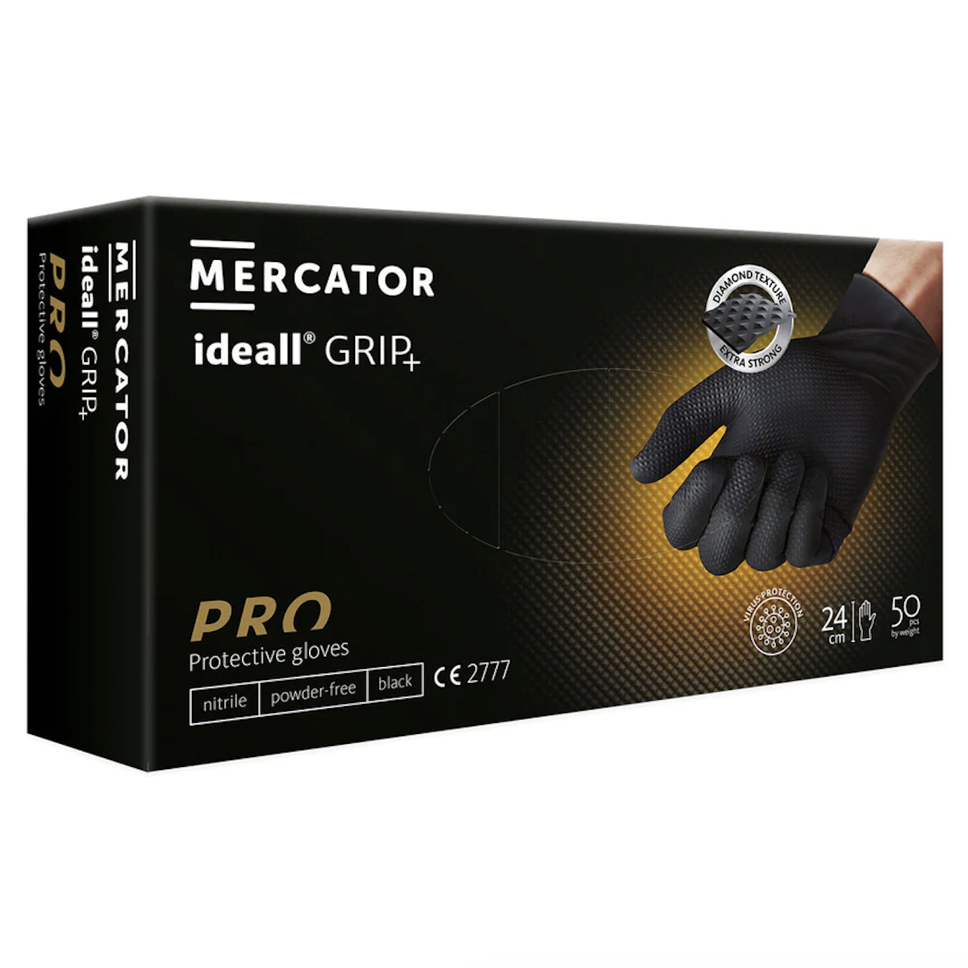 Heavy Duty Black Nitrile Gloves Mercator Ideall Grip MultiUse Strong 25 pairs eBay