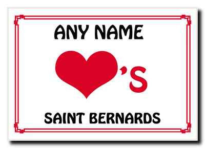 Liebesherz Bernhardiner personalisiert Jumbo Magnet