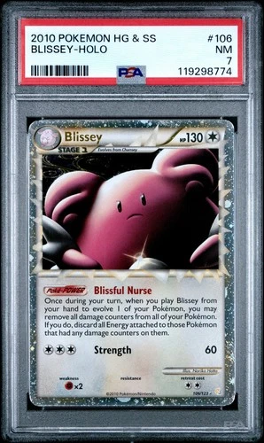 2010 POKEMON HEARTGOLD BLISSEY PRIME #106 ULTRA RARE PSA 7 NM #119298774