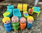 Vintage 1970s Little People Utility Set #725 Complete w/wood Figures