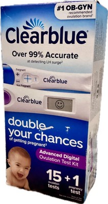 Clear blue Digital 15 Ovulation Tests + 1 Pregnancy Test EXP 8/28