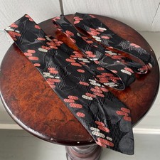 30s Vintage Wild Black Jacquard Coral-Pink Silver Diagonal Swanky Tie 2.75x50.5