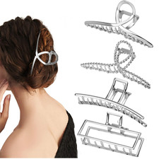 4 Pack Large Metal Hair Clips for Thin to Thick Curly Hair, 4.3 Inch Big