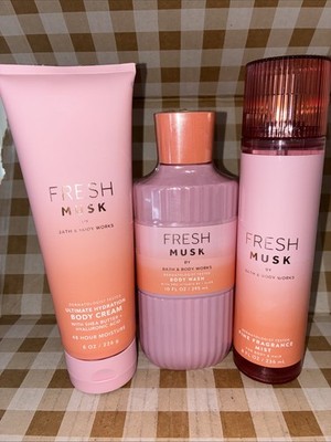 BATH AND BODY WORKS Fresh Musk Mist, Cream And Body Wash