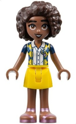 Lego Friends Aliya - Dark Blue Vest with Diamonds over White Blouse, Ye-frnd0609
