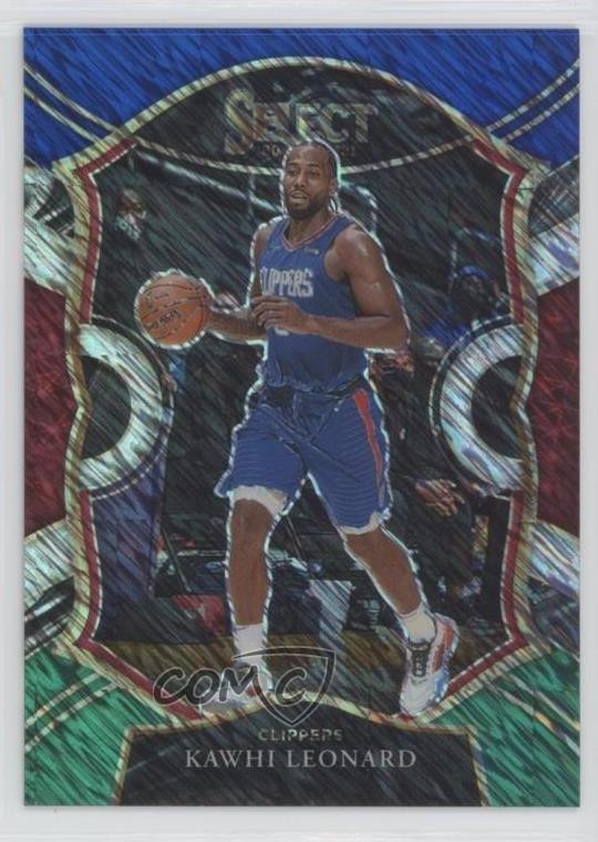 2020 Select Concourse Blue White Green Shimmer Prizm 49/49 Kawhi Leonard #37 hn8