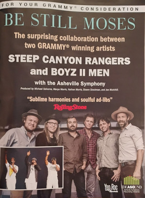2019 Be STILL MOSES Steep Canyon ORIGINAL (UNFRAMED) magazine PROMO AD 10 x 13