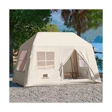 TANSTRIDER Inflatable Camping Tent 102"x87"x63" Oxford Cloth Waterproof Khaki