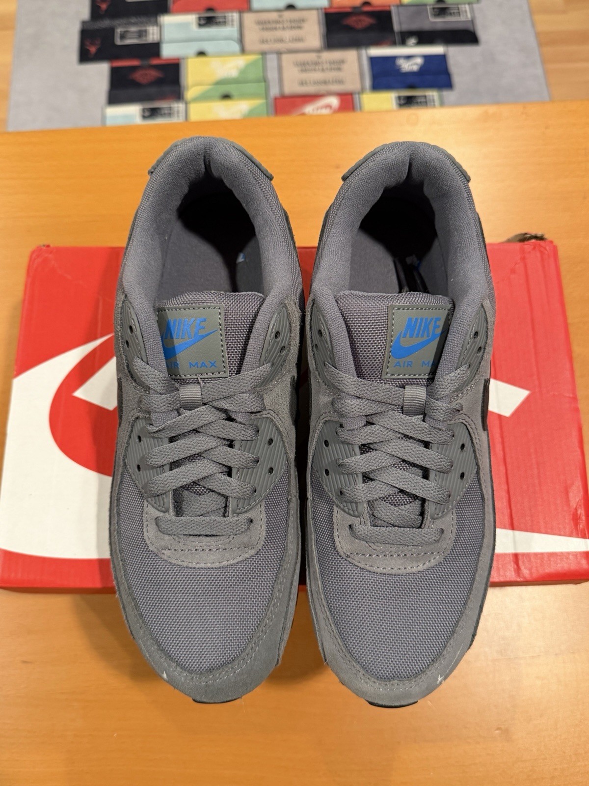 Size 7.5 - Nike Air Max 90 Smoke Grey Light Photo Blue DO6706-002 Sneaker Shoes thumbnail 3