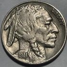 1931 S Buffalo Nickel - Key Date- Full Date/Full Horn - XF+/AU Details. (lot 77)