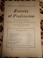 Loisirs et profession. Organe Circonscription Enseignement d'Autun N° 23, 1938