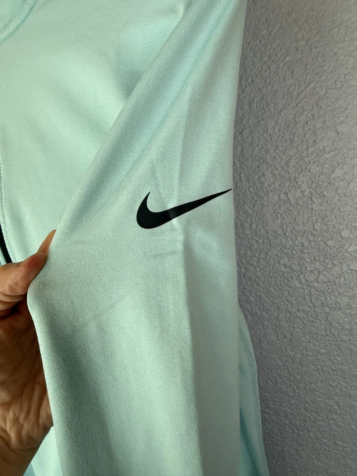 Nike Pro Dri-Fit 1/4 Zip Pullover Shirt Large Long Sleeve Thumbholes Running - Image 2 of 4